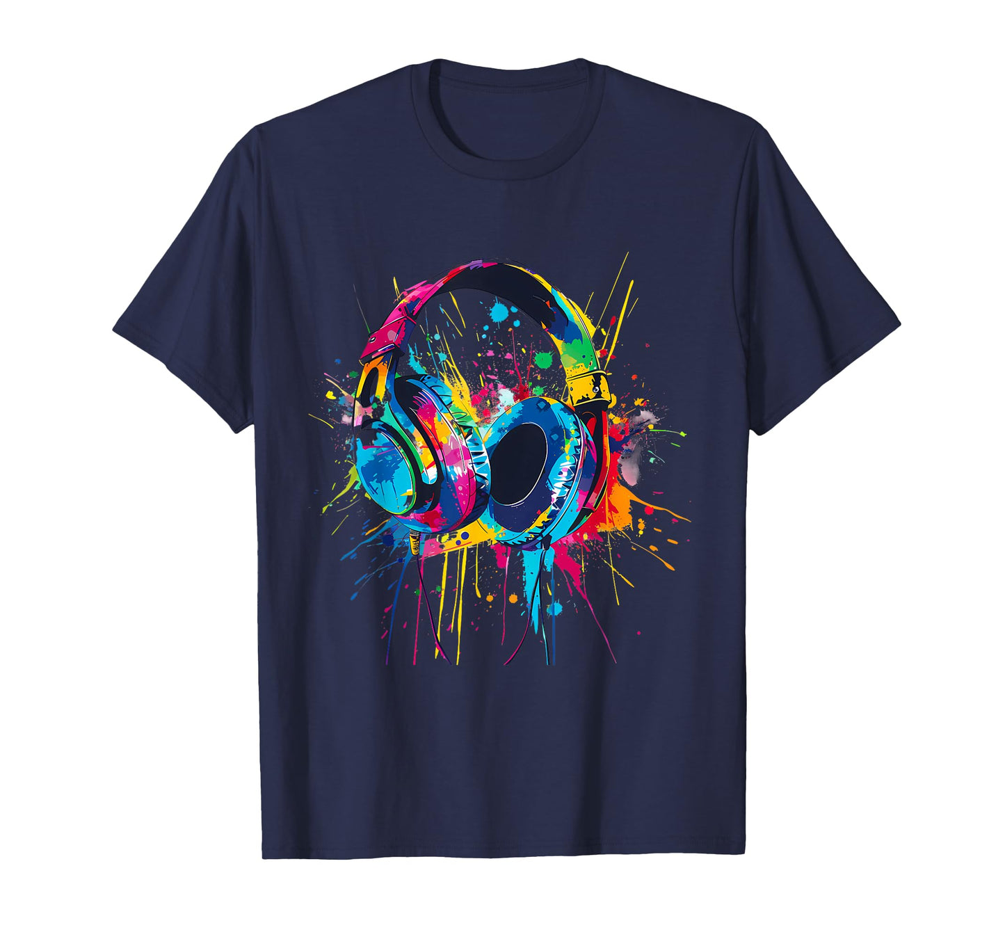 Headphones Music DJ Music Headphones Splash EDM Music Lover T-Shirt