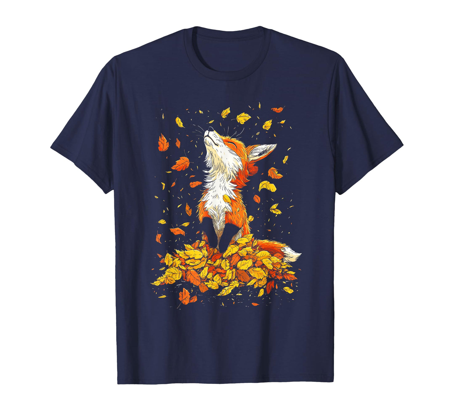 Cute Fox Fall Woodland Forest Autumn Leaves T-Shirt
