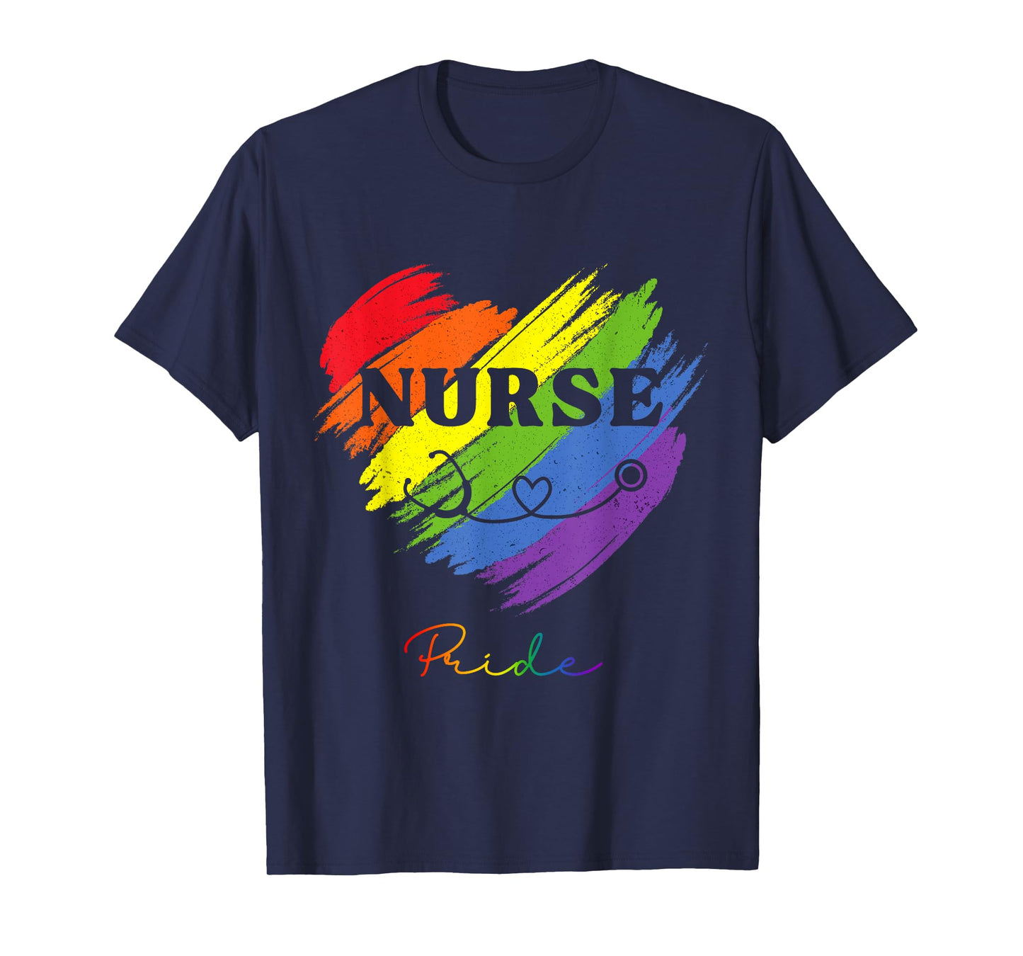 Nurse LGBTQ Rainbow RN Registered Cool Gay Pride Flag Ally T-Shirt