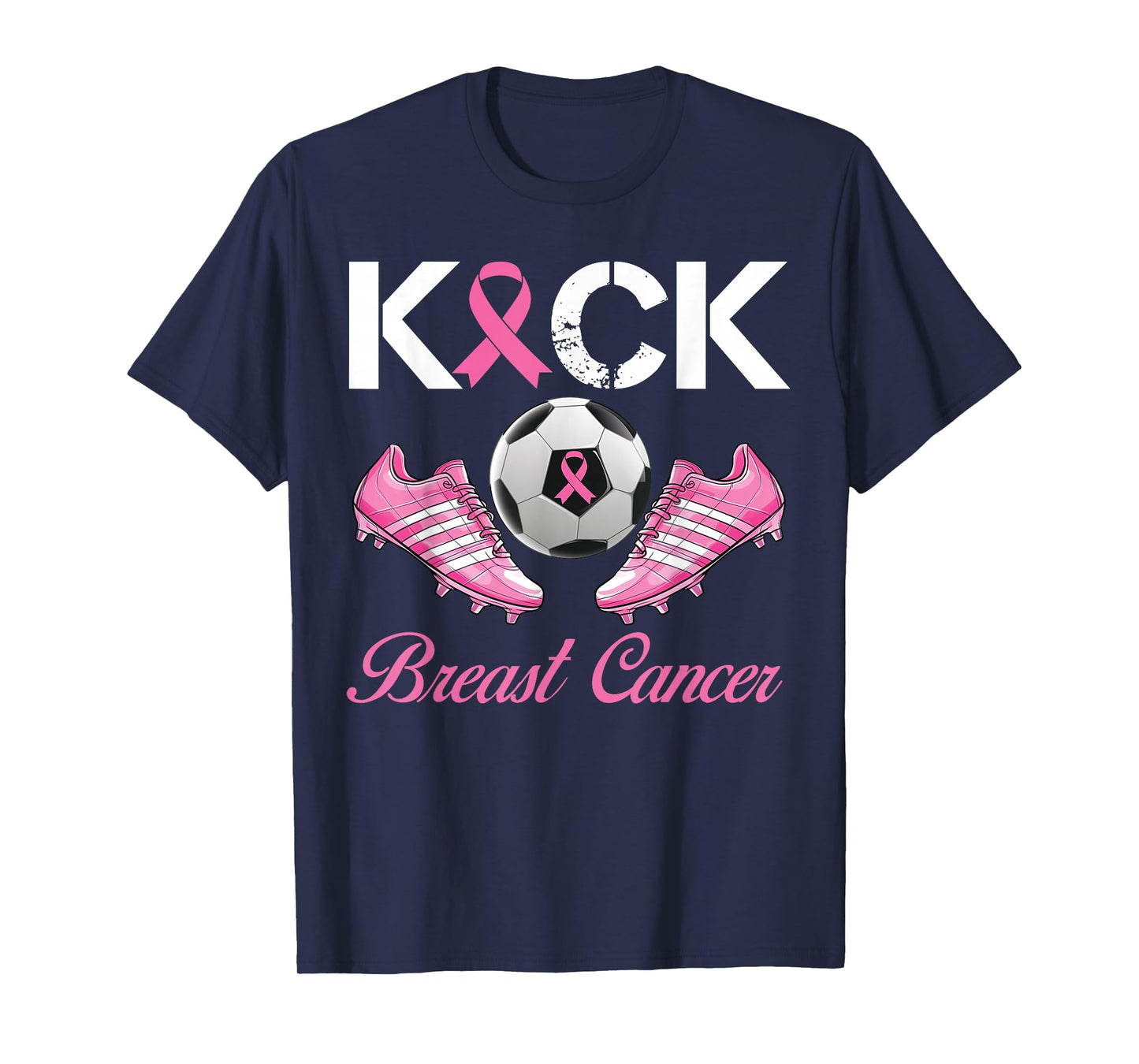 Kick Breast Cancer Soccer Breast Cancer Awareness Pink T-Shirt