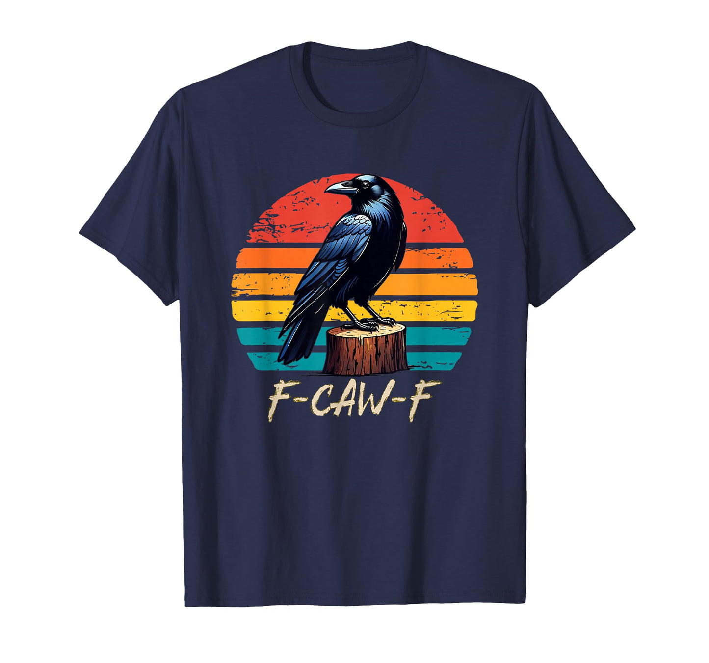 Vintage Retro Halloween F Caw F F-Caw-F Crow Graphic Humor T-Shirt