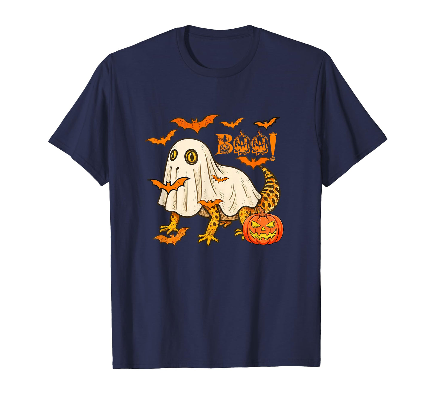 Boo Halloween Gecko Cosplay Ghost Costume Animal Lover T-Shirt