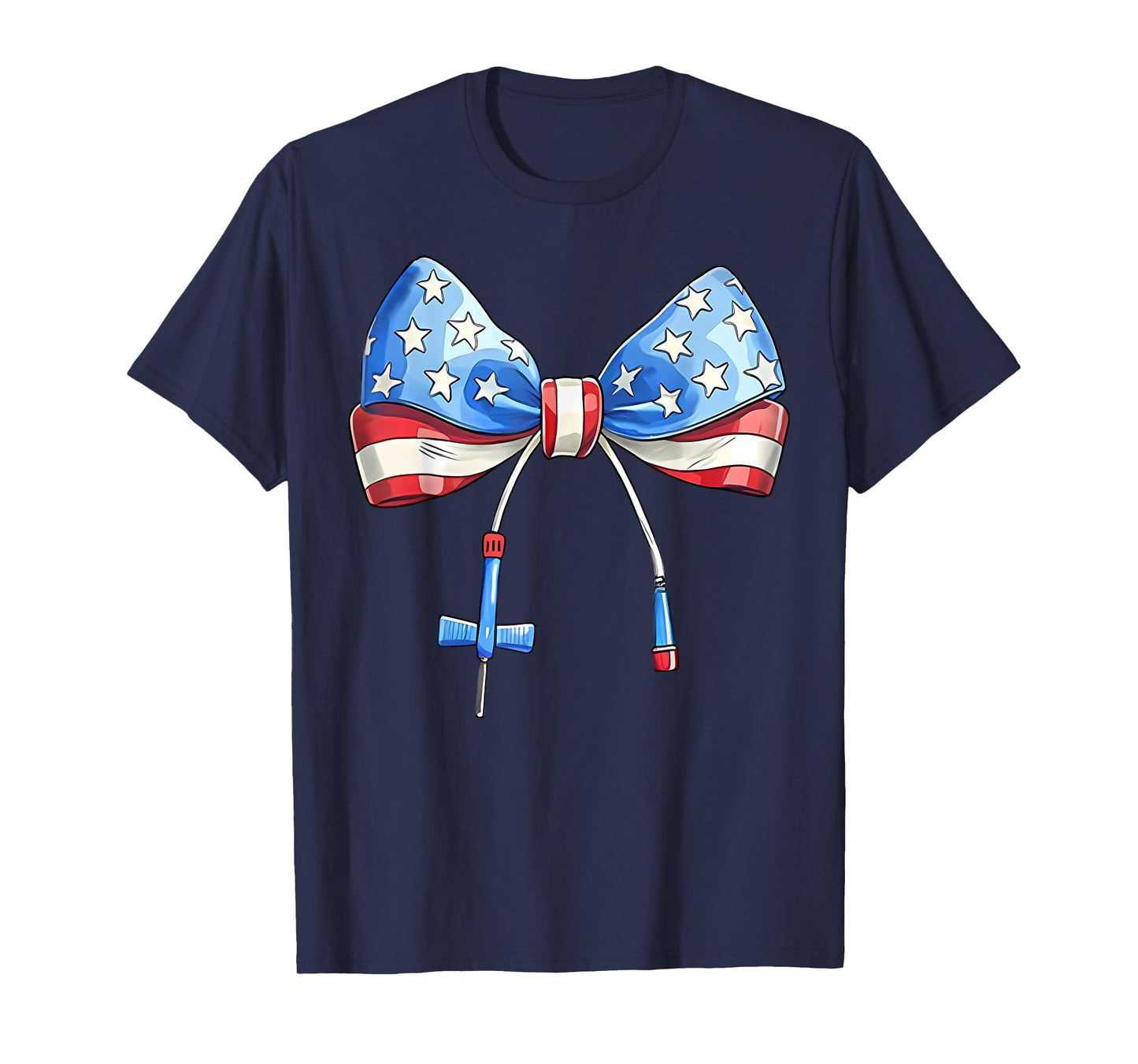 Coquette Bow Phlebotomy Phlebotomist Tech July 4th Patriotic T-Shirt