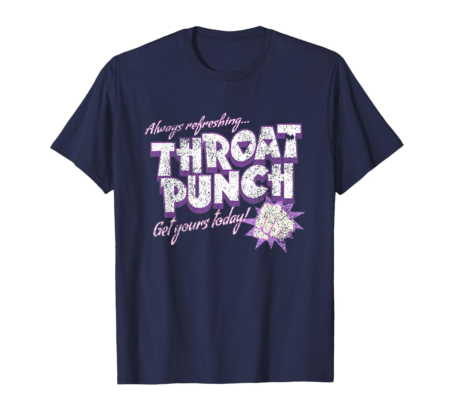 Distressed Refreshing Throat Punch T-Shirt Purple T-Shirt