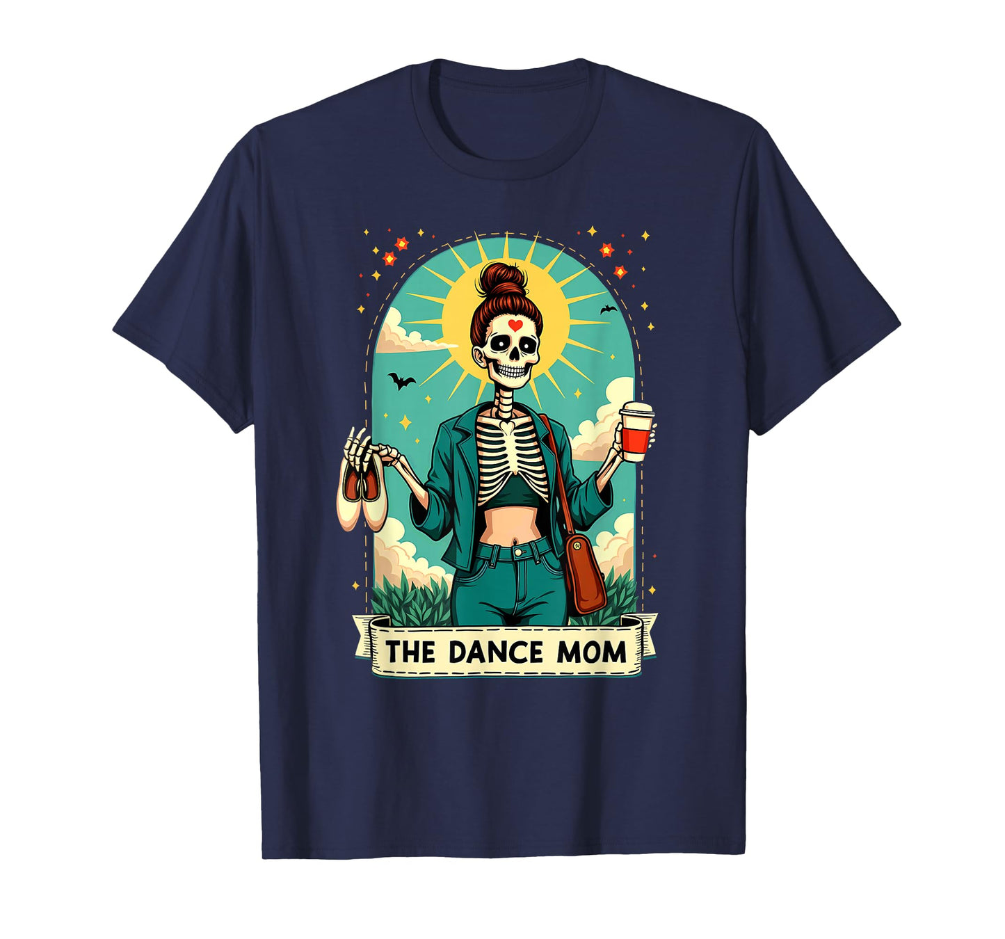 Tarot Card Dance Mom Skeleton Halloween T-Shirt