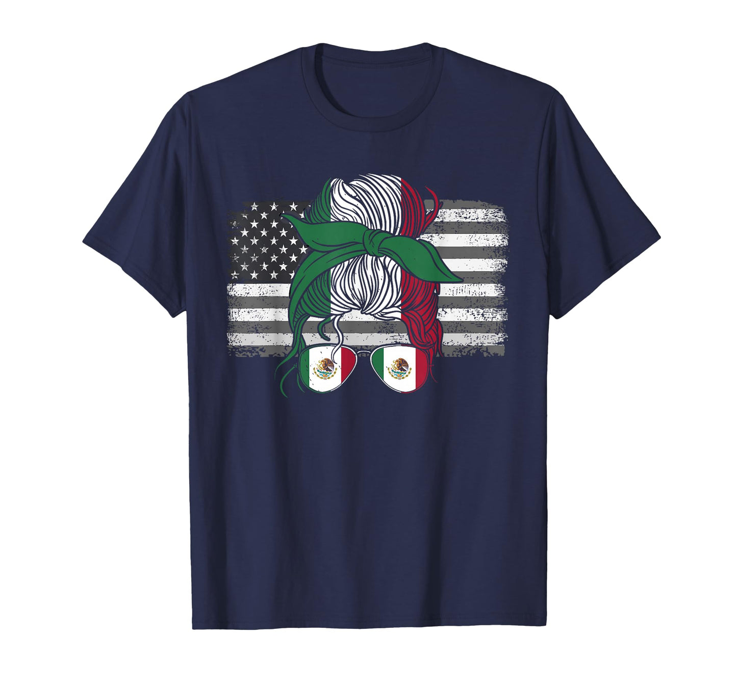Mexico Tshirt US Flag Patriot Mexican Flag American Flag T-Shirt