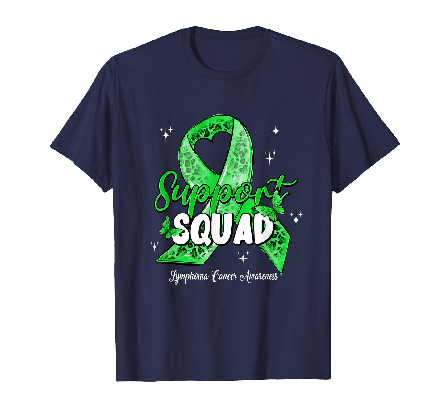 Support Squad Butterfly Green Ribbon Lymphoma Cancer Gifts T-Shirt