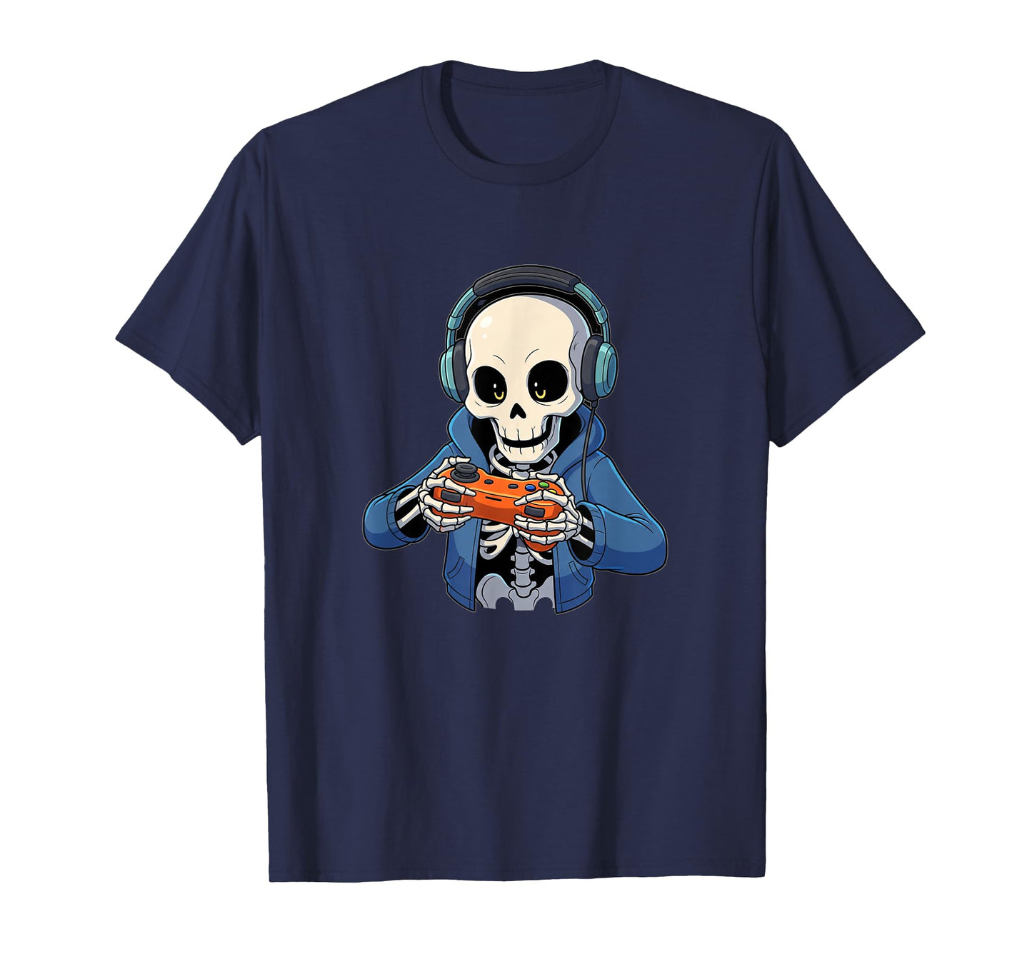 Skeleton Gamer Hallowen Video Games Boys Mens Womens Girls T-Shirt