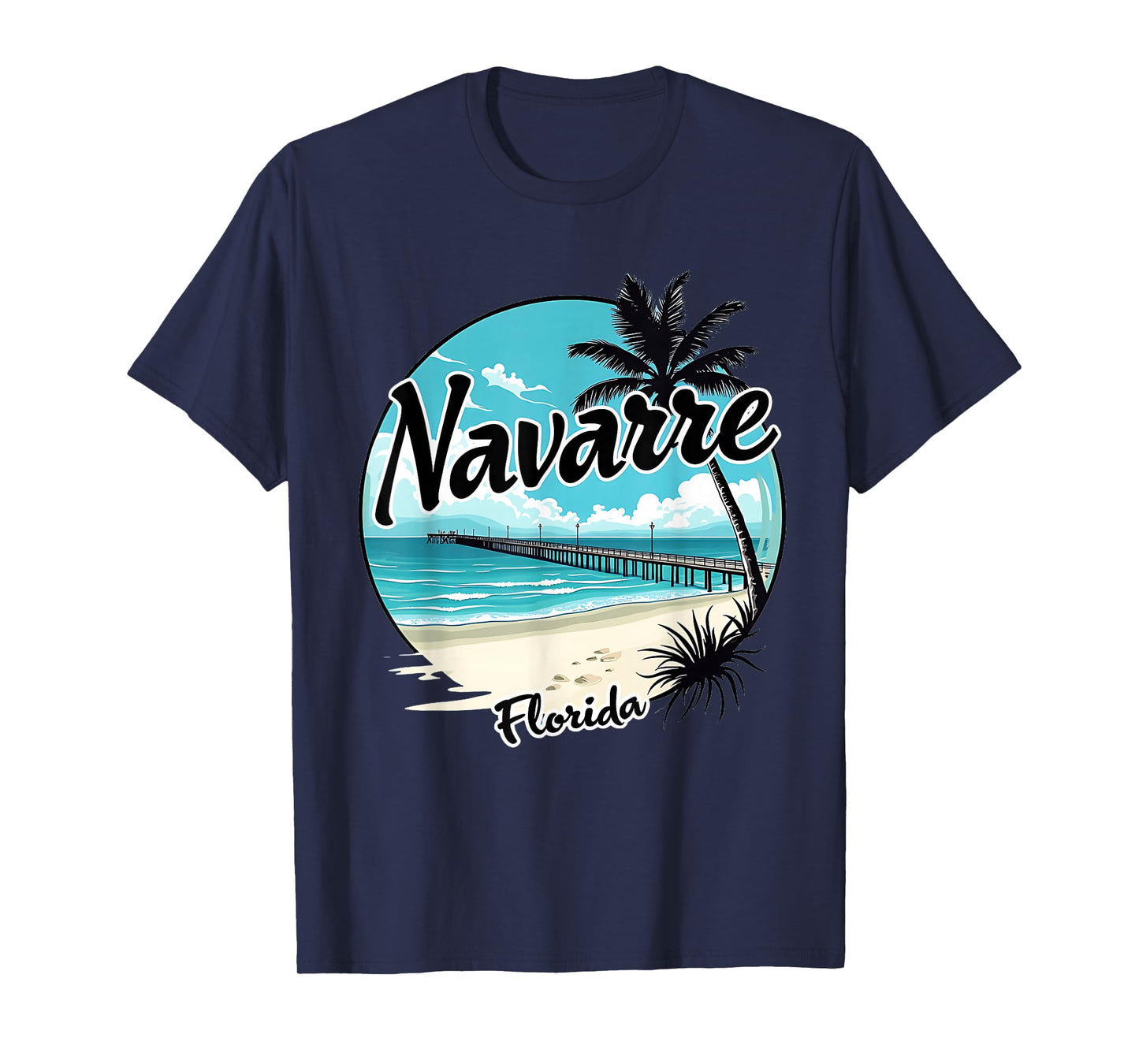 Scenic Navarre Florida Beach and Pier Art T-Shirt
