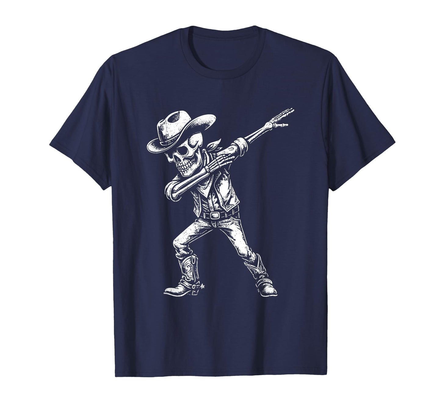 Dabbing Skeleton Cowboy Funny Halloween Cool Western Costume T-Shirt