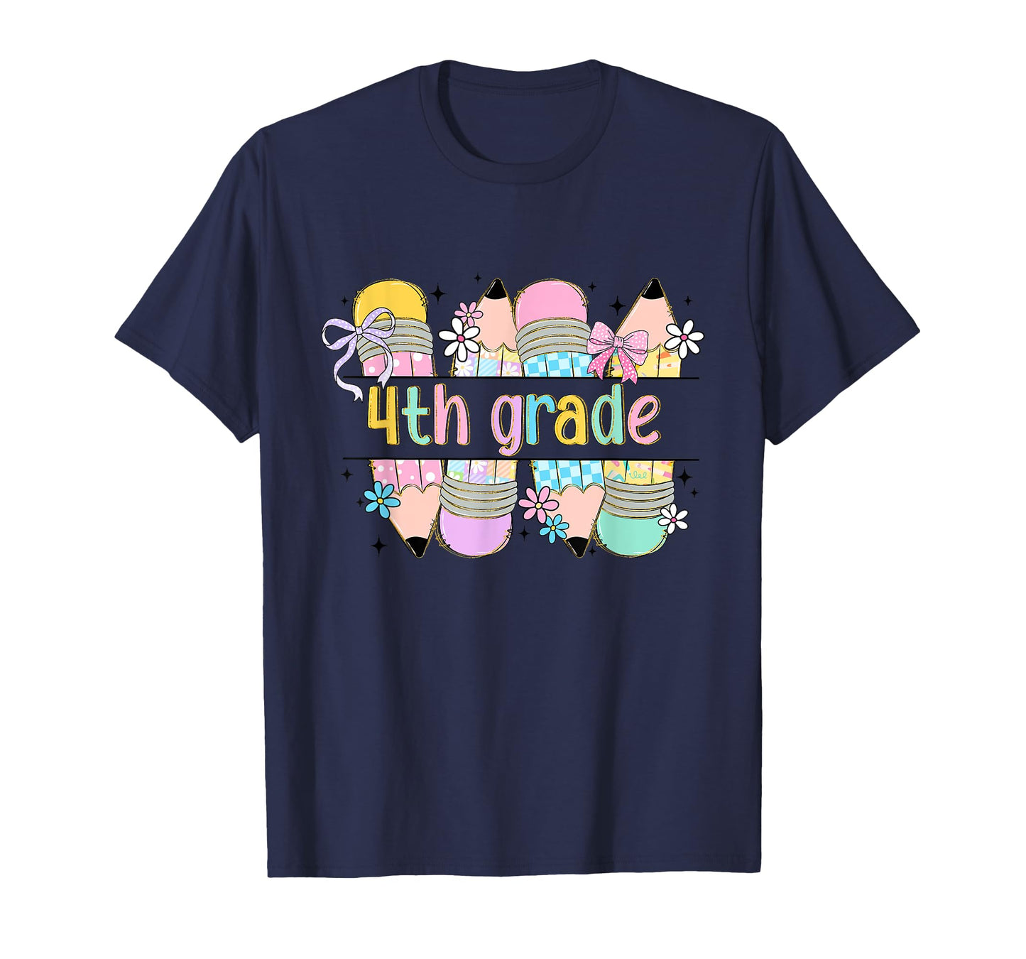 Fourth Grade Coquette Pencil Bow Back To School 4th Grade T-Shirt