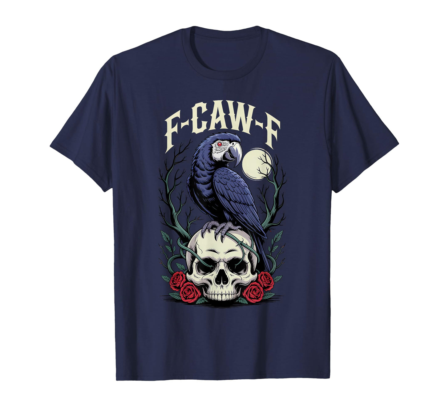 Funny F-Caw-F Black Parrot Sound Meme Humor T-Shirt