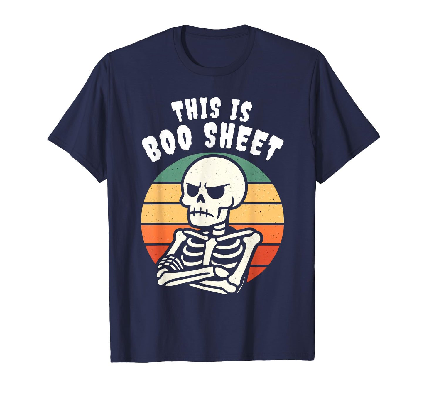 This is Boo Sheet Skeleton Retro Halloween Costume Men Women T-Shirt