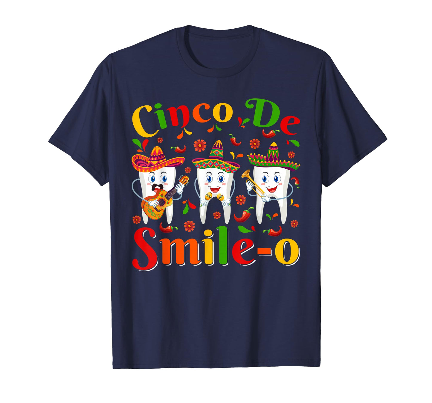 Funn Cinco De Smile-O Sombrero Teeth Cinco De Mayo Women Men T-Shirt