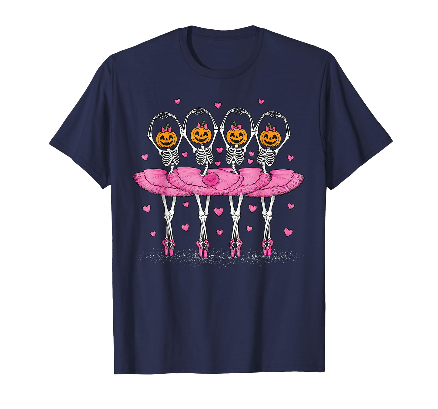 Girls Halloween Ballet Skeleton Pumpkin Girls Skeleton Wome T-Shirt