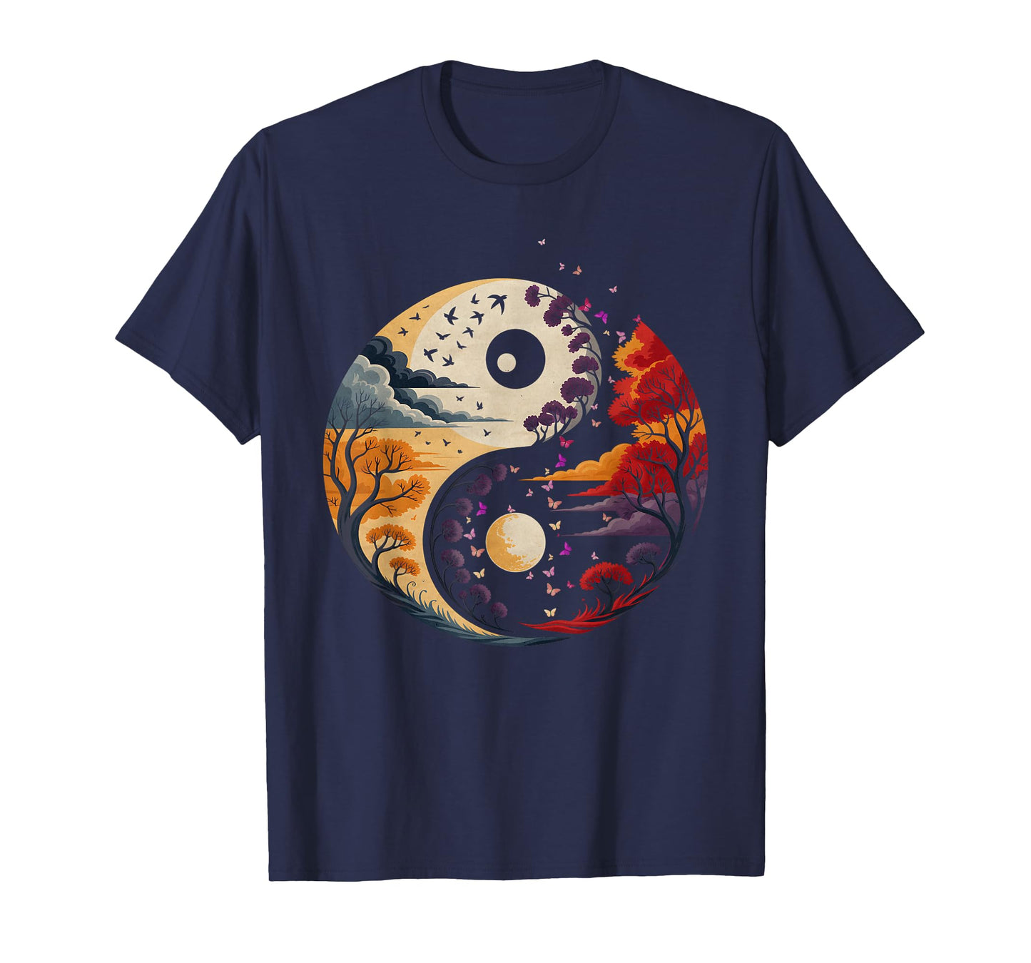Spiritual Nature Yin Yang Balance Of Life With Trees Nature T-Shirt