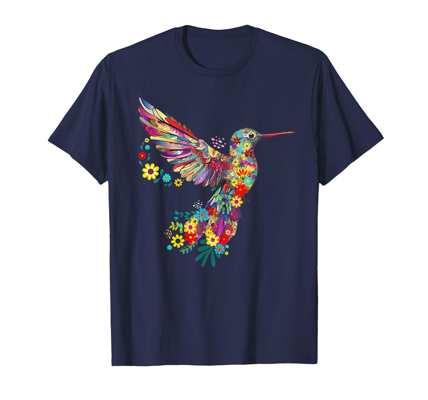 Floral Hummingbird Otomi Style Mexicano Mexicana T-Shirt