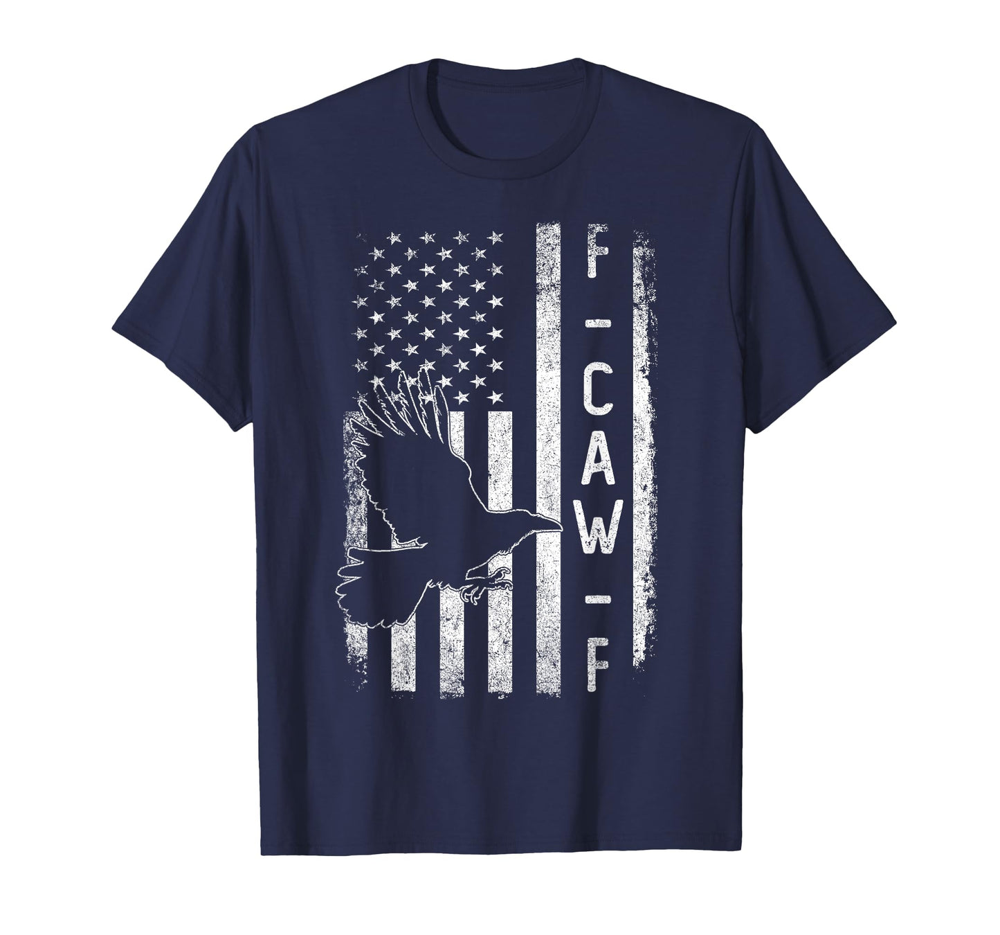f-caw-f Funny Crow USA Flag Vintage T-Shirt