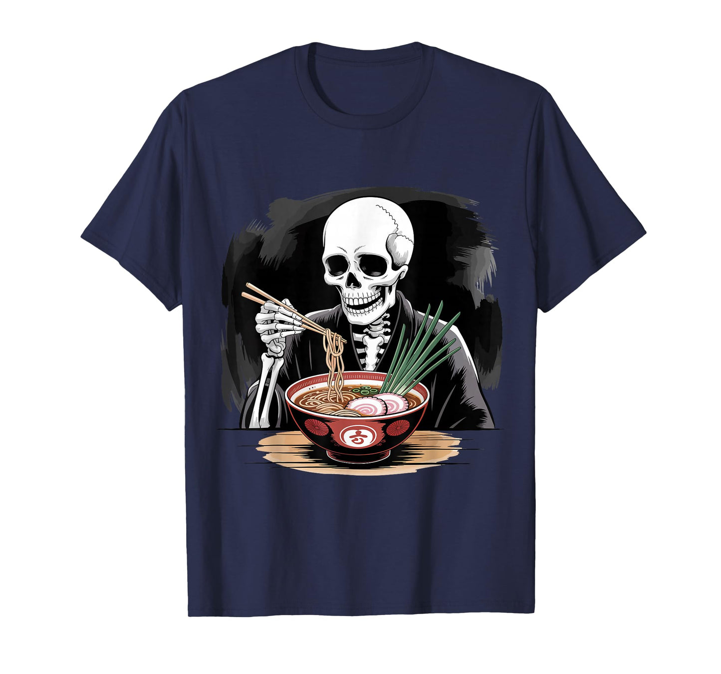 Japanese Skeleton Eating Ramen Noodles for Men Women Kids T-Shirt