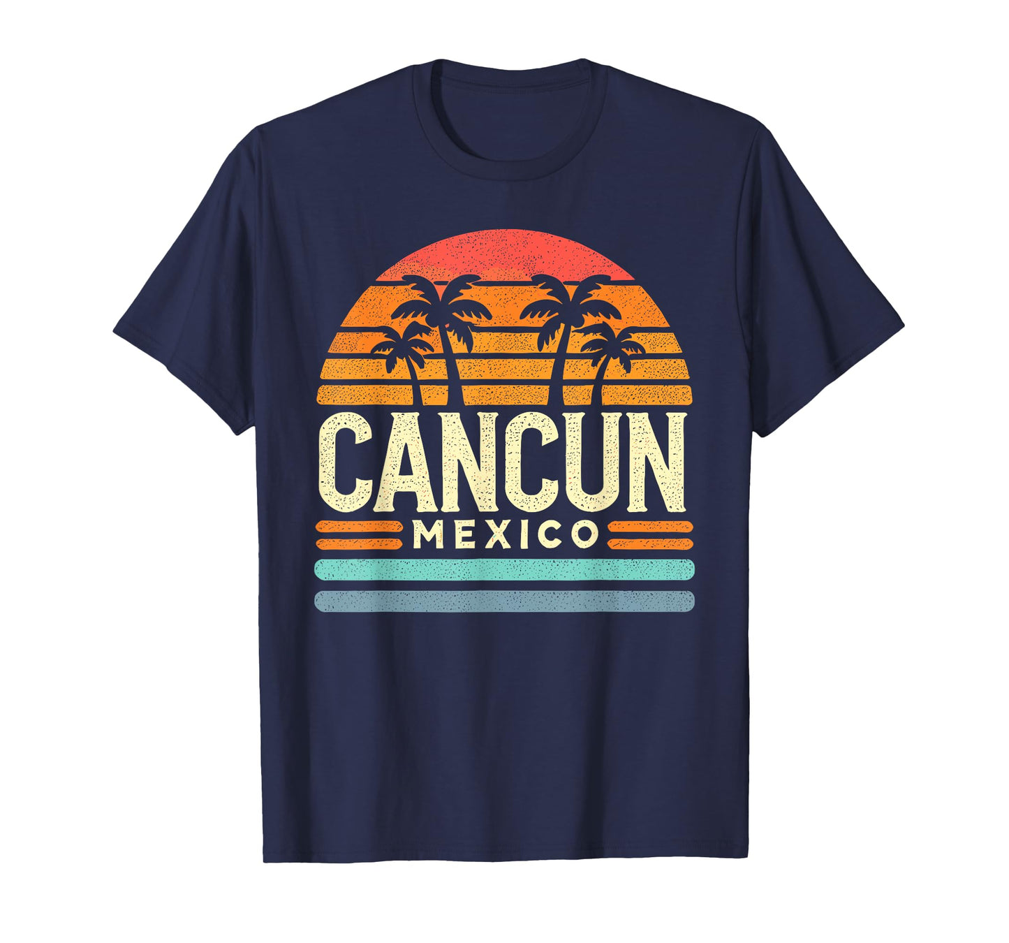 Cancun Designs By ShirtZilla Cancun Mexico Retro Beach Souvenir Unisex-Adults T-Shirt, Black, Small