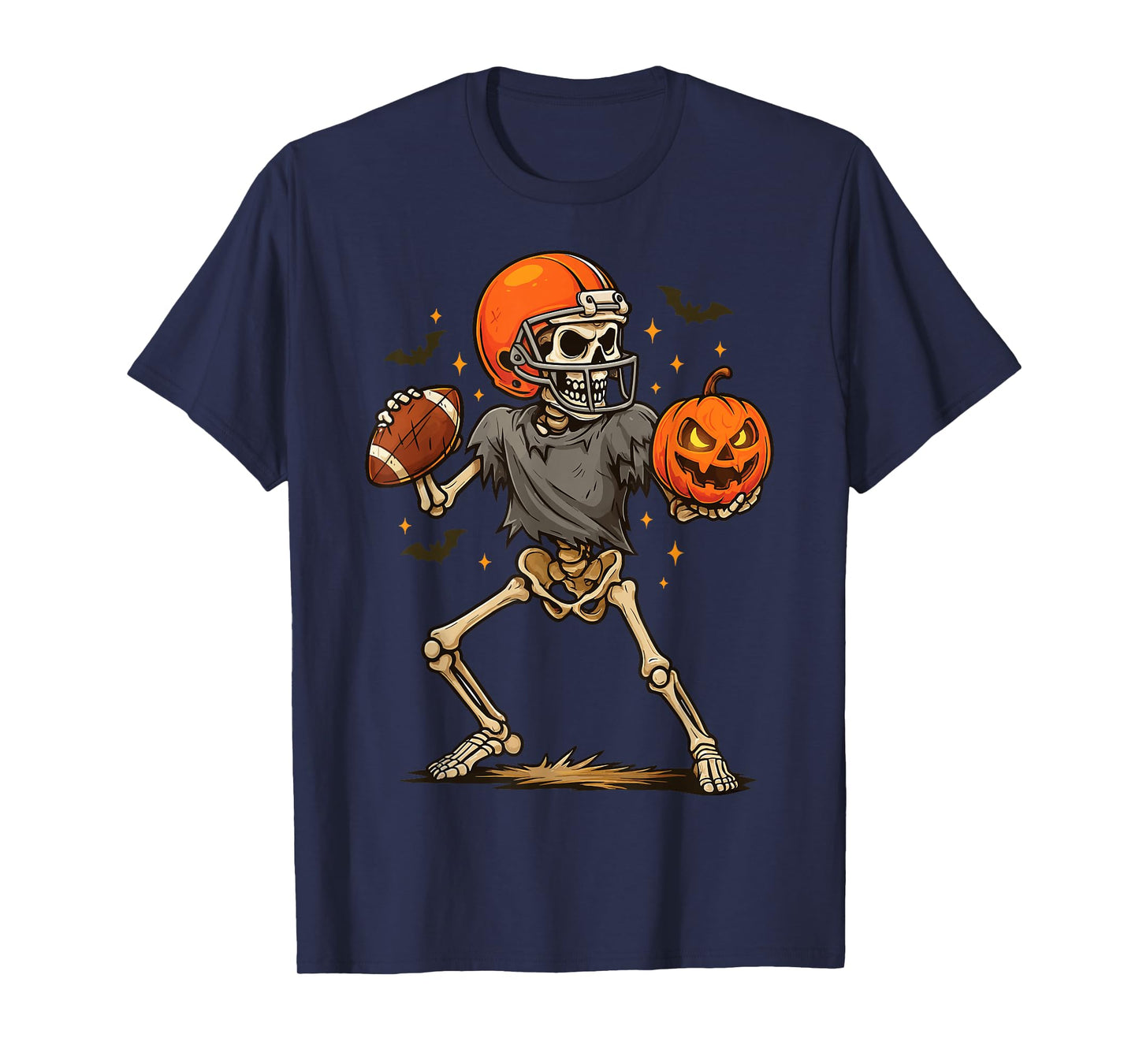 Boo Funny Skeleton Football Halloween Costume T-Shirt