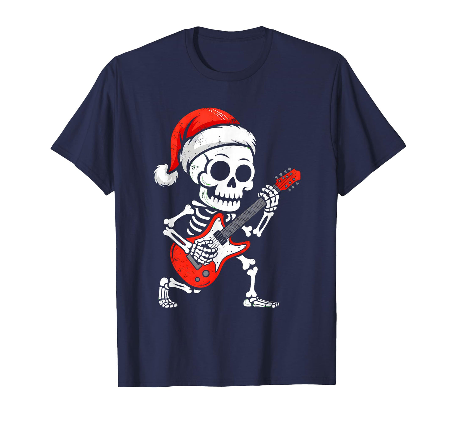 Skeleten Playing Guitar Rock Funny Halloween Costume Boys T-Shirt