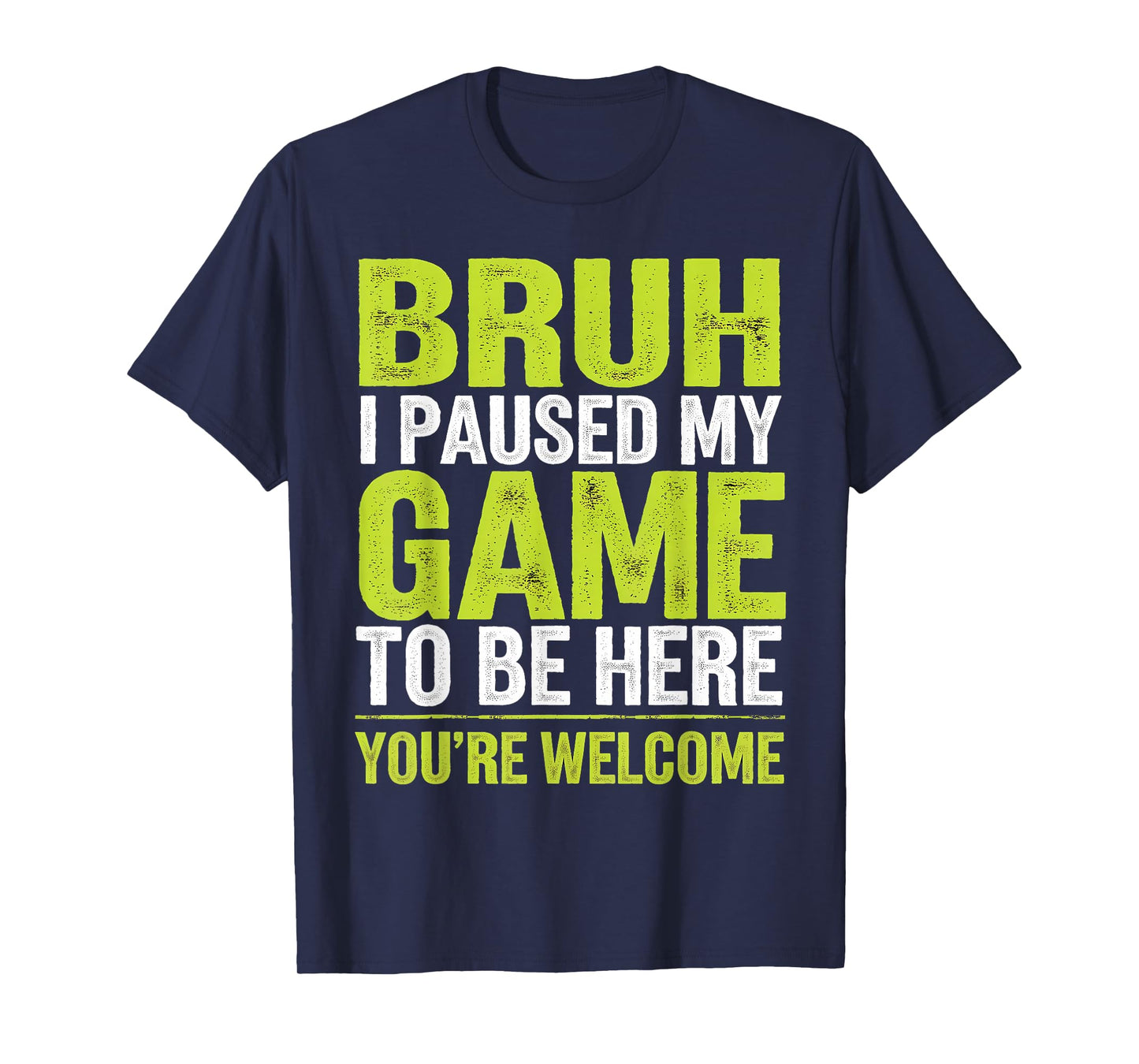 Bruh I Paused My Game Funny Skeleton Halloween Boys Men T-Shirt