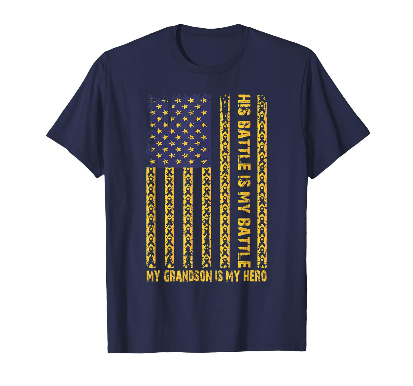 Childhood Cancer Awareness September My Grandson Is My Hero T-Shirt