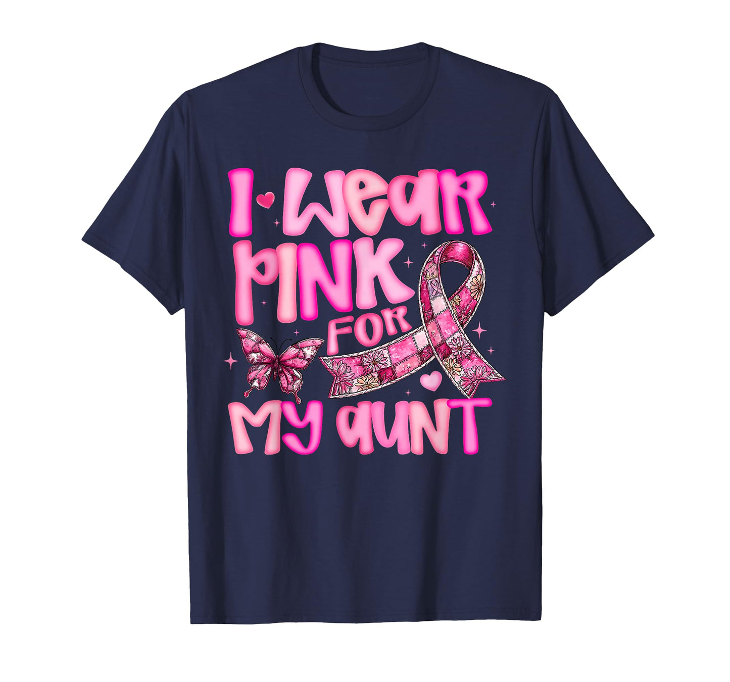 I Wear Pink for My Aunt Preppy Breast Cancer Women Kid Youth T-Shirt