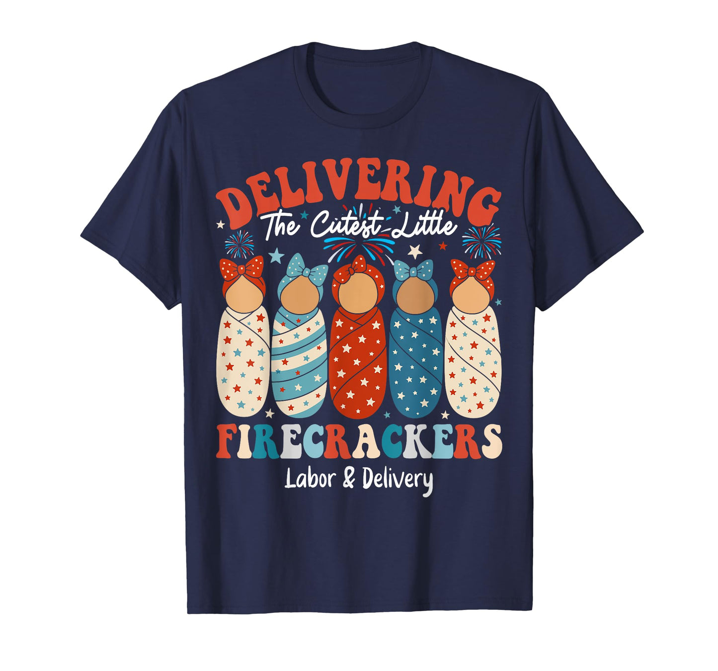 Labor and Delivery Nurse Patriotic 4th of July American Flag T-Shirt