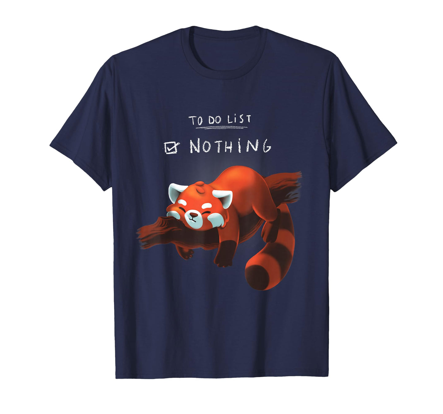 Red panda cute lazy animal To do list T-Shirt