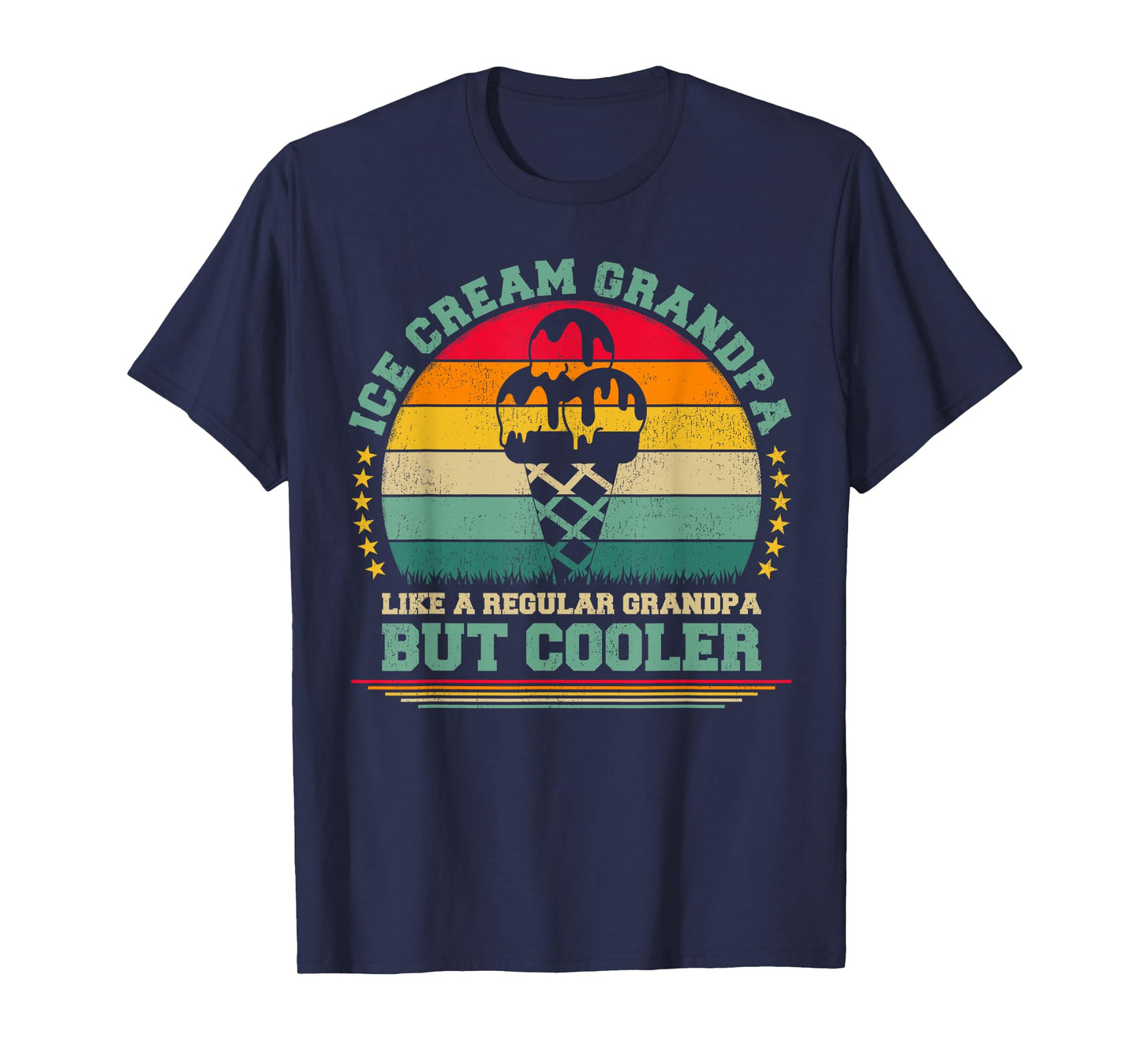 Ice Cream Lover Funny Vintage Ice Cream Grandpa Father's Day T-Shirt for Men