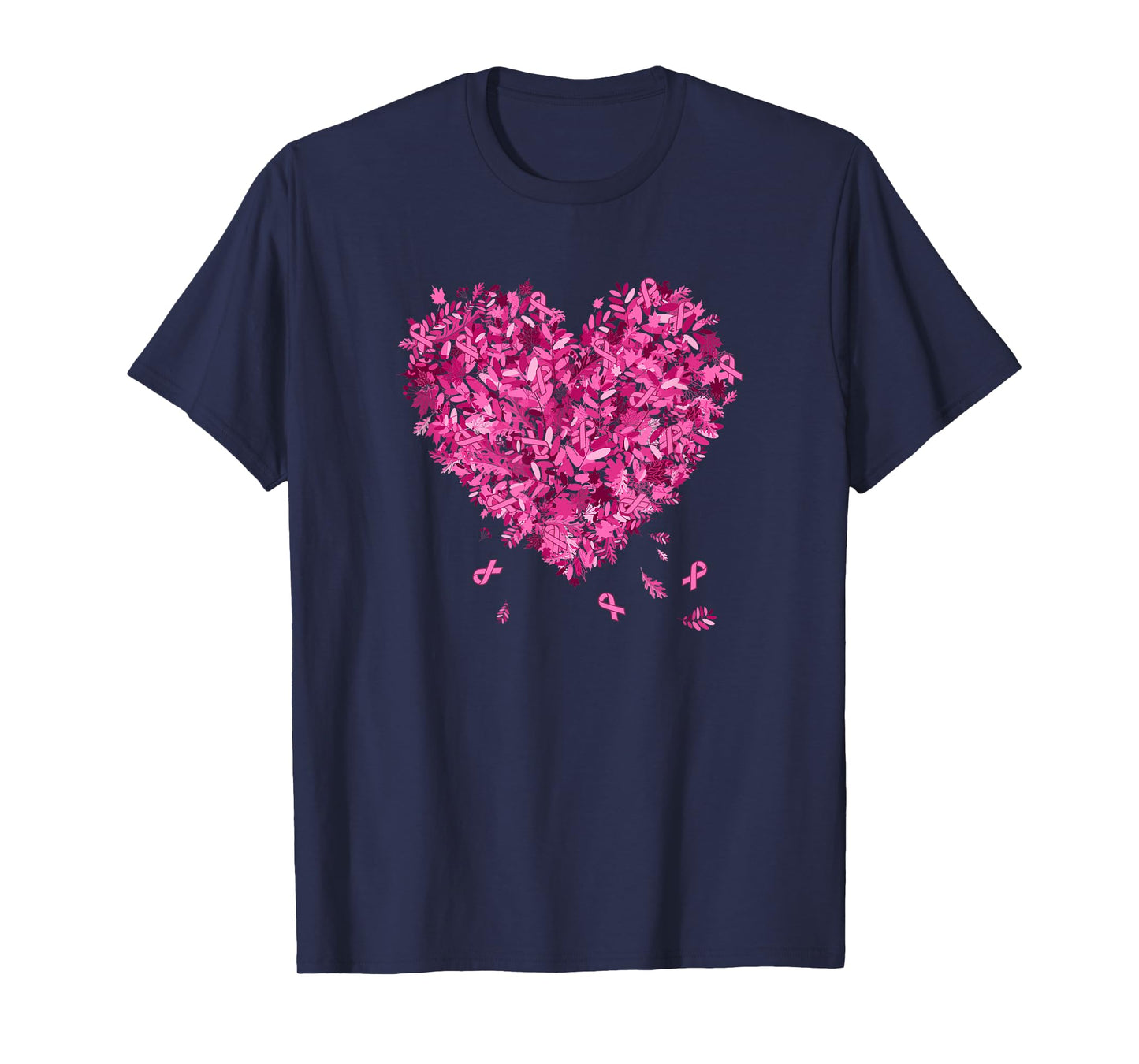 In October We Wear Pink Breast Cancer Leaves Heart T-Shirt