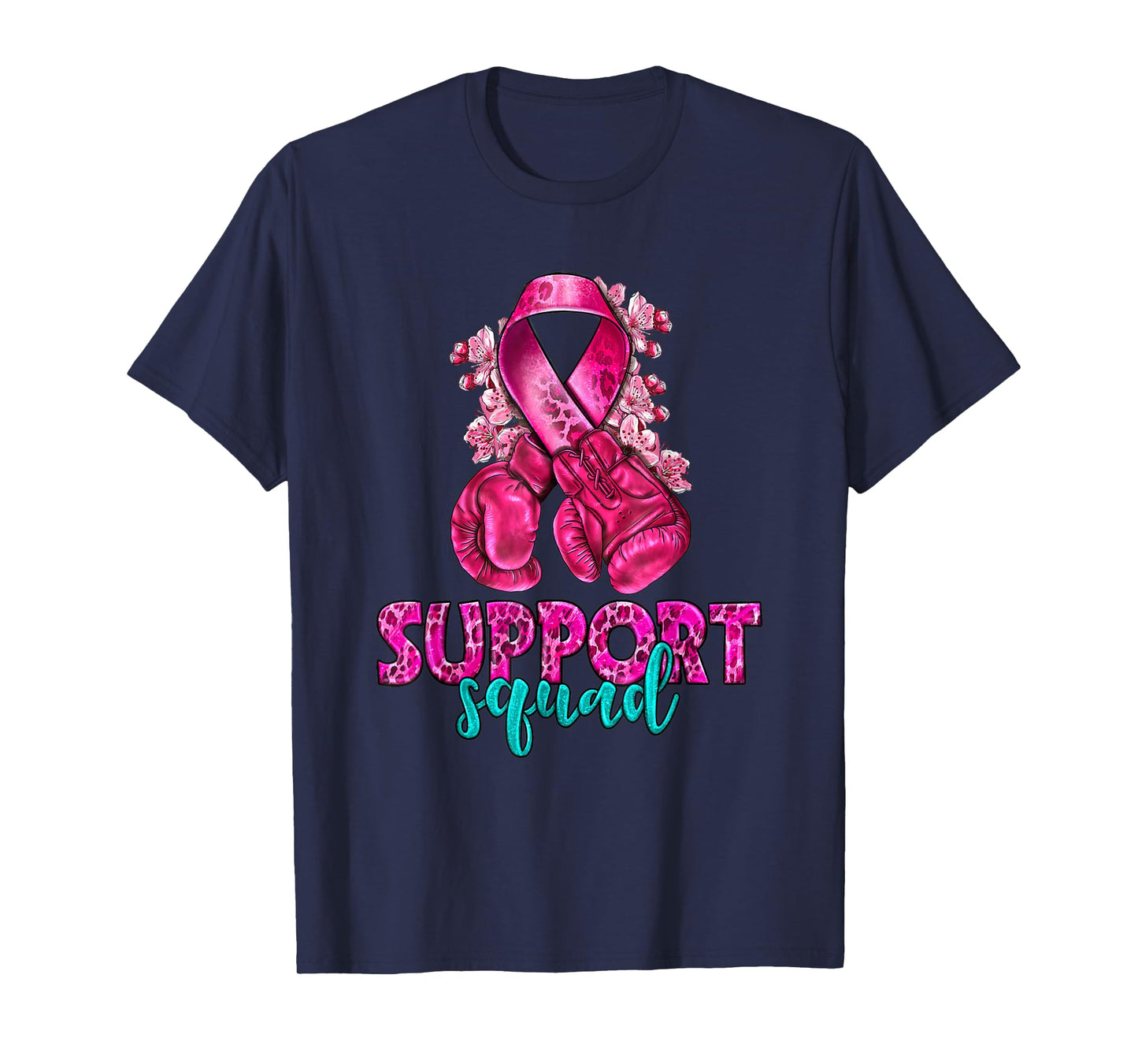 Support Squad Breast Cancer Awareness Boxing Gloves T Shirt T-Shirt