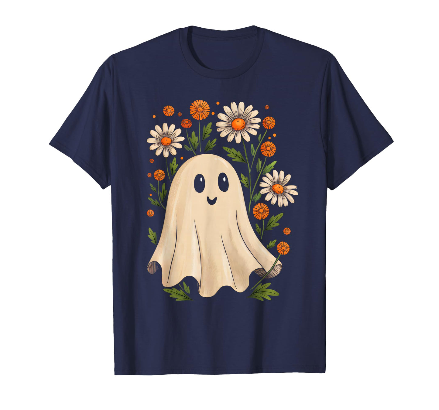 Vintage Floral Ghost Halloween Costume Women Girls Kids T-Shirt