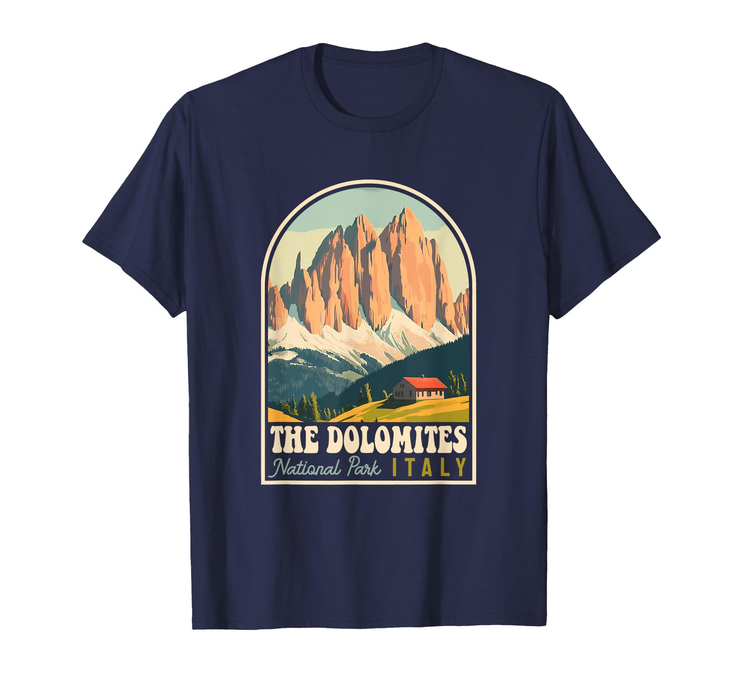 The Dolomites Italy Skiing Hiking Cycling Climbing Retro T-Shirt