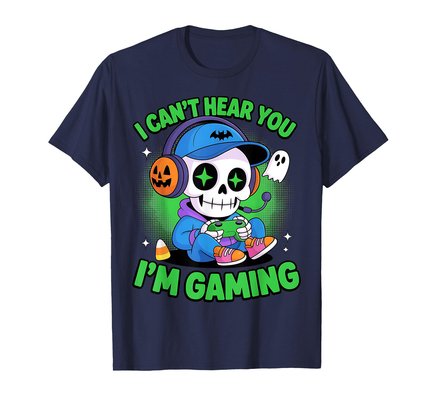 I Can’t Hear You I’m Gaming Skeleton Halloween Gamer T-Shirt