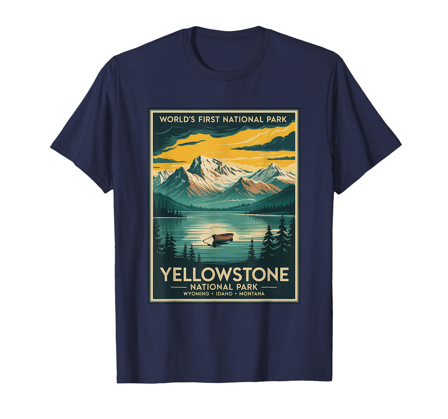 Yellowstone National Park Vintage Mountains Adventure T-Shirt