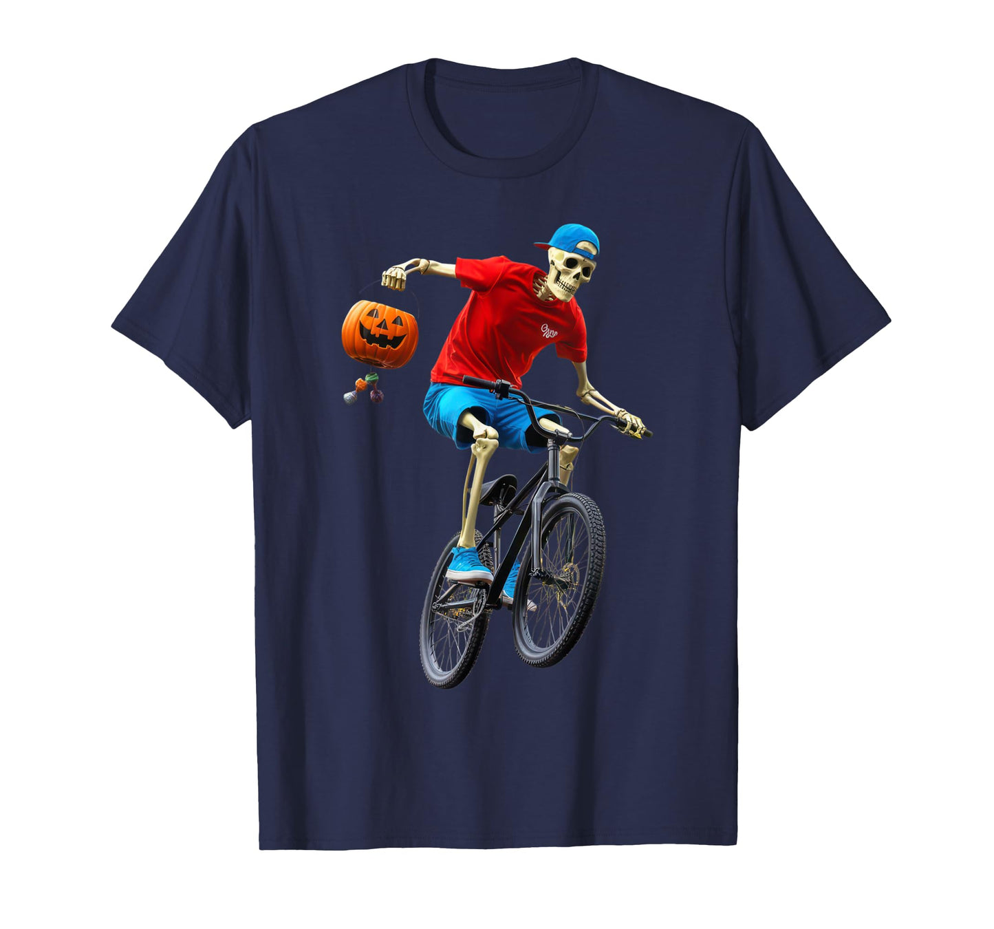 Halloween Skeleton BMX Rider Fun for Trick-or-Treat T-Shirt
