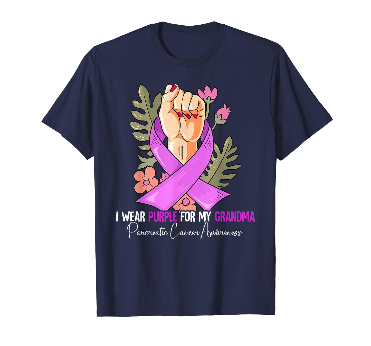I Wear Purple For My Grandma Pancreatic Cancer Awareness T-Shirt