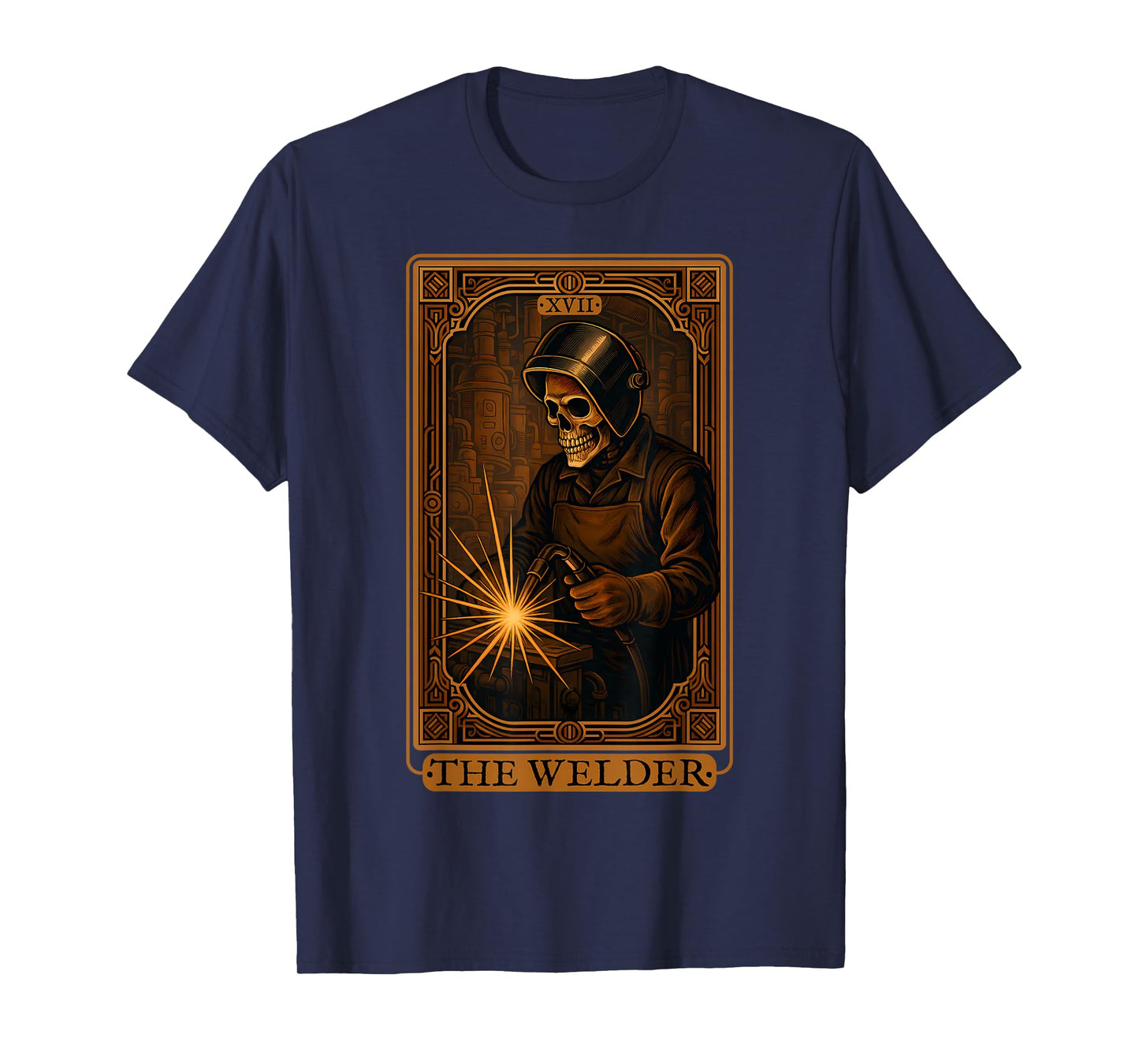 Skeleton Welder Industrial Art Vintage Tarot Style T-Shirt