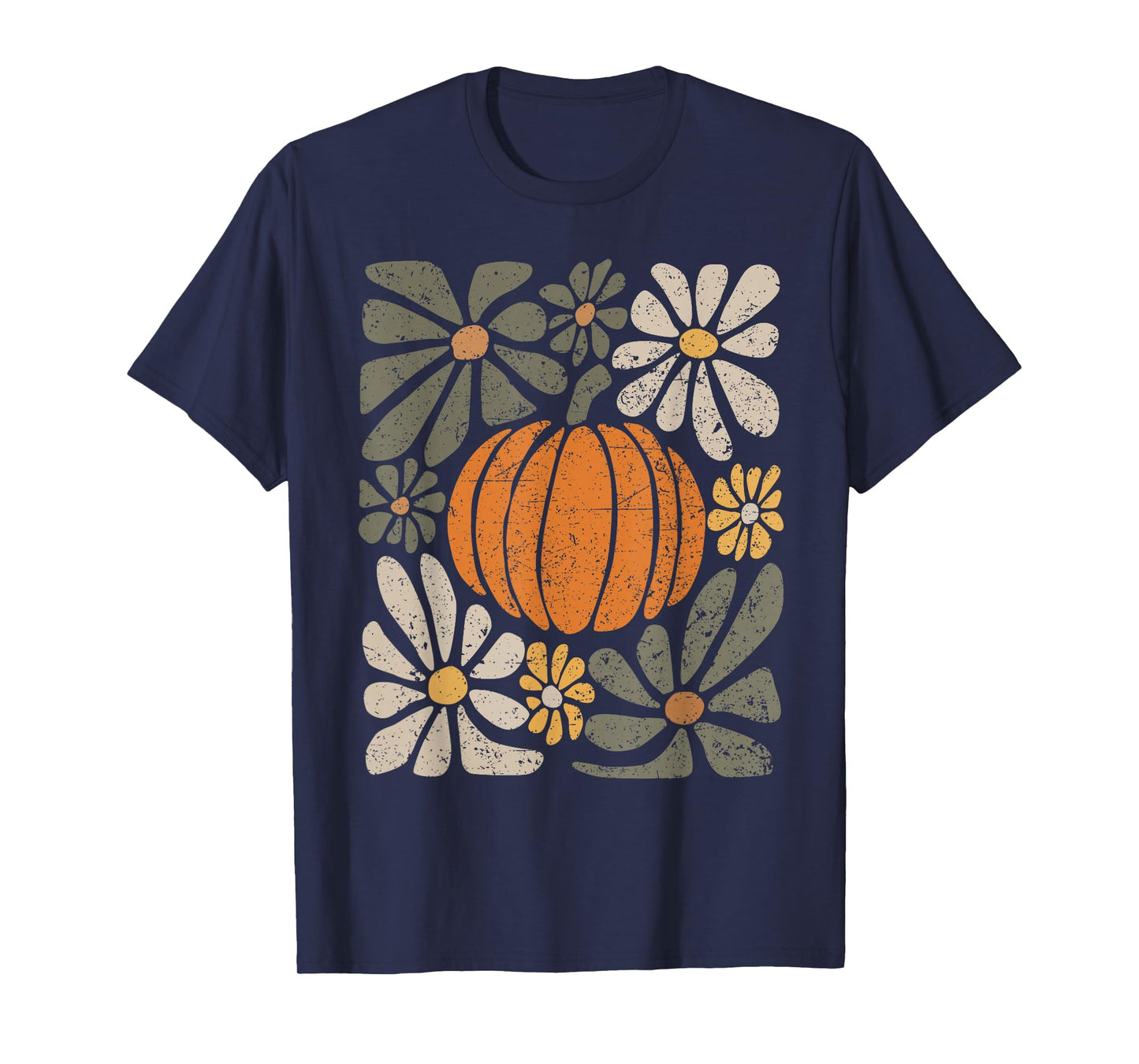 Wildflower Pumpkin Season Autumn Fall Leaves Thanksgiving T-Shirt