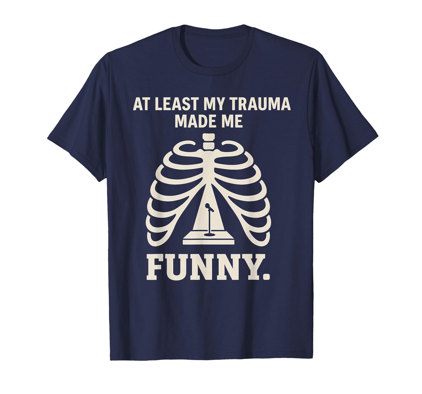 Trauma Made Me Funny Skeleton Coffee Spicy Halloween Gag Men T-Shirt