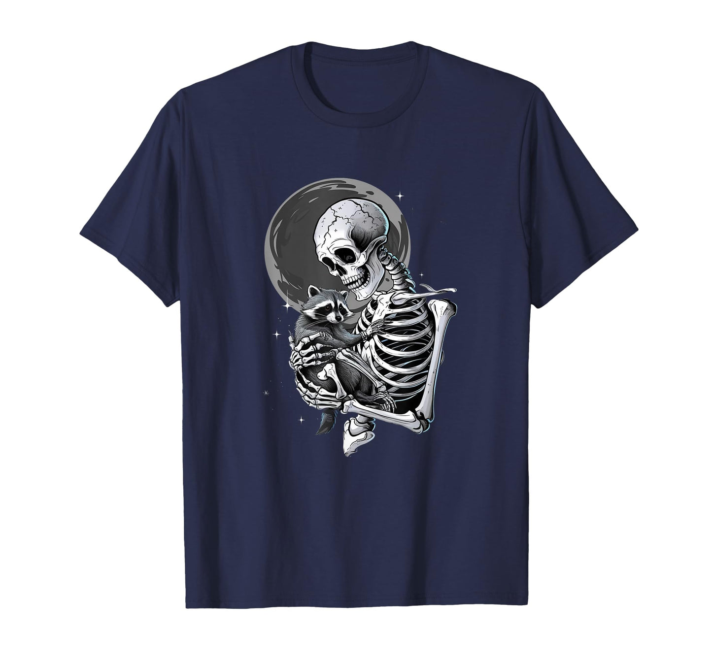 Raccoon Skull Cute Skeleton Halloween Men Women Kids T-Shirt