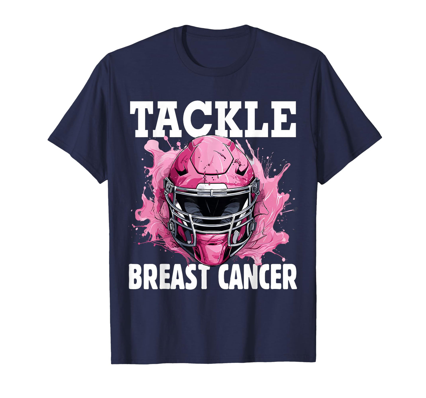 Tackle Football Breast Cancer Awareness Pink Ribbon Boys Kid T-Shirt