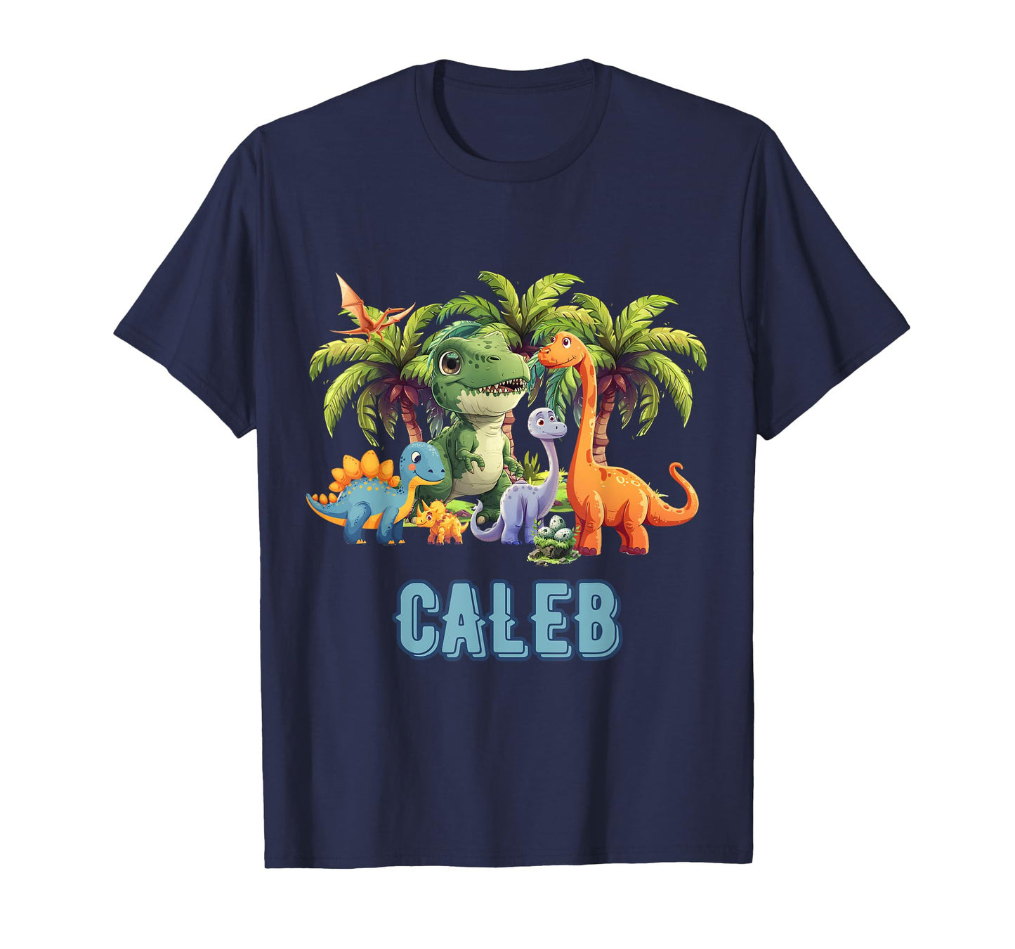 CALEB Dinosaur Personalized Custom First Name Toddler Fun T-Shirt