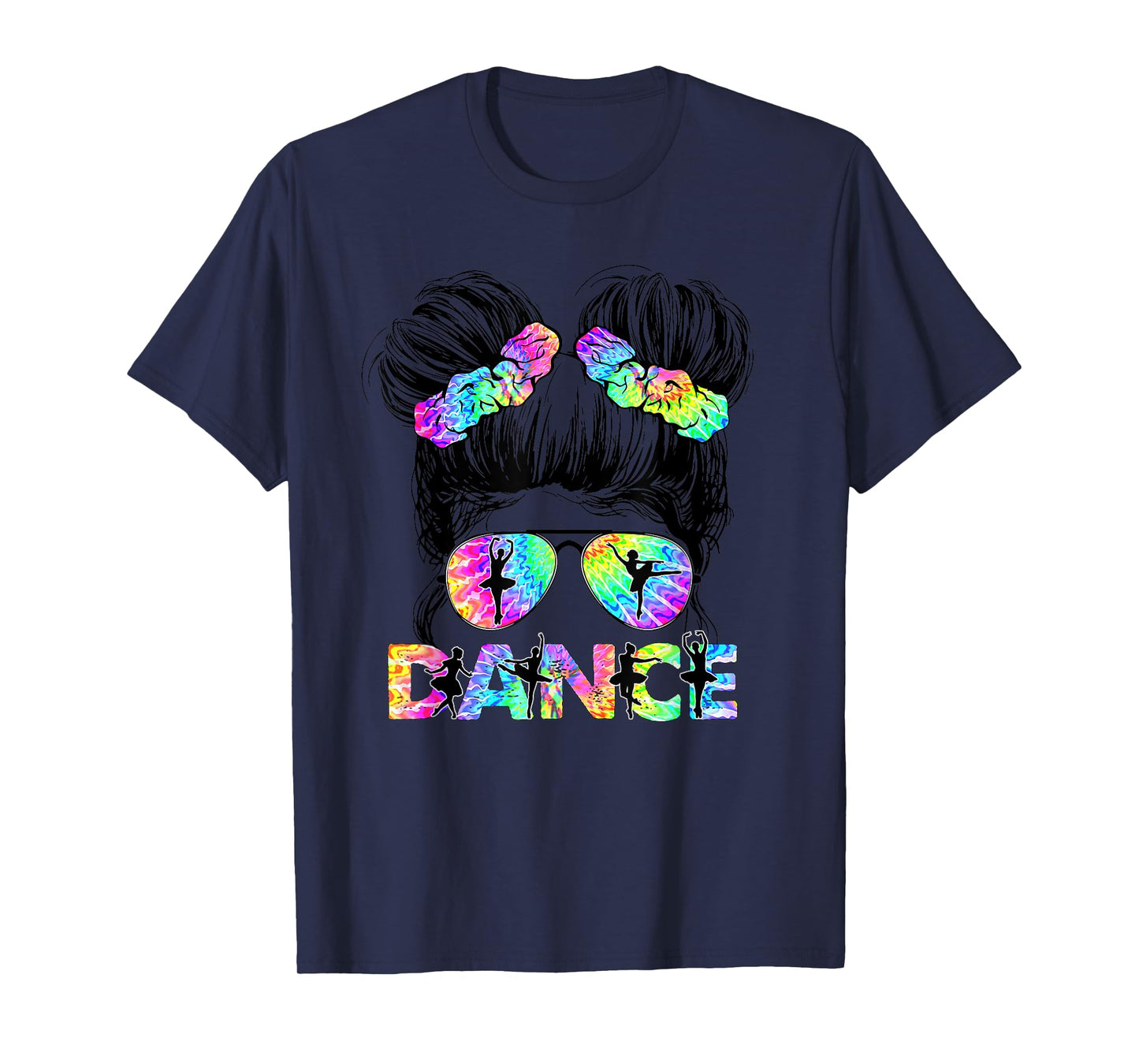 Messy Bun Dance Girl Tie Dye Dance Lover Dancing Life T-Shirt