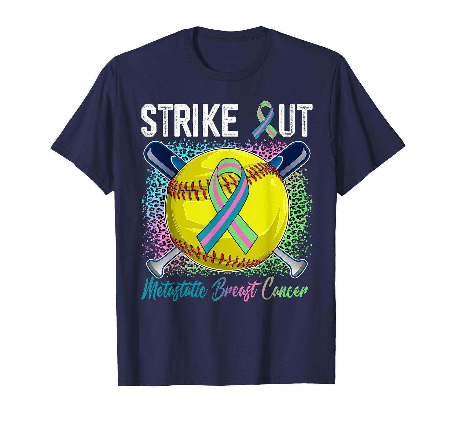 Strike Out Metastatic Breast Cancer Softball Ball Bats Women T-Shirt