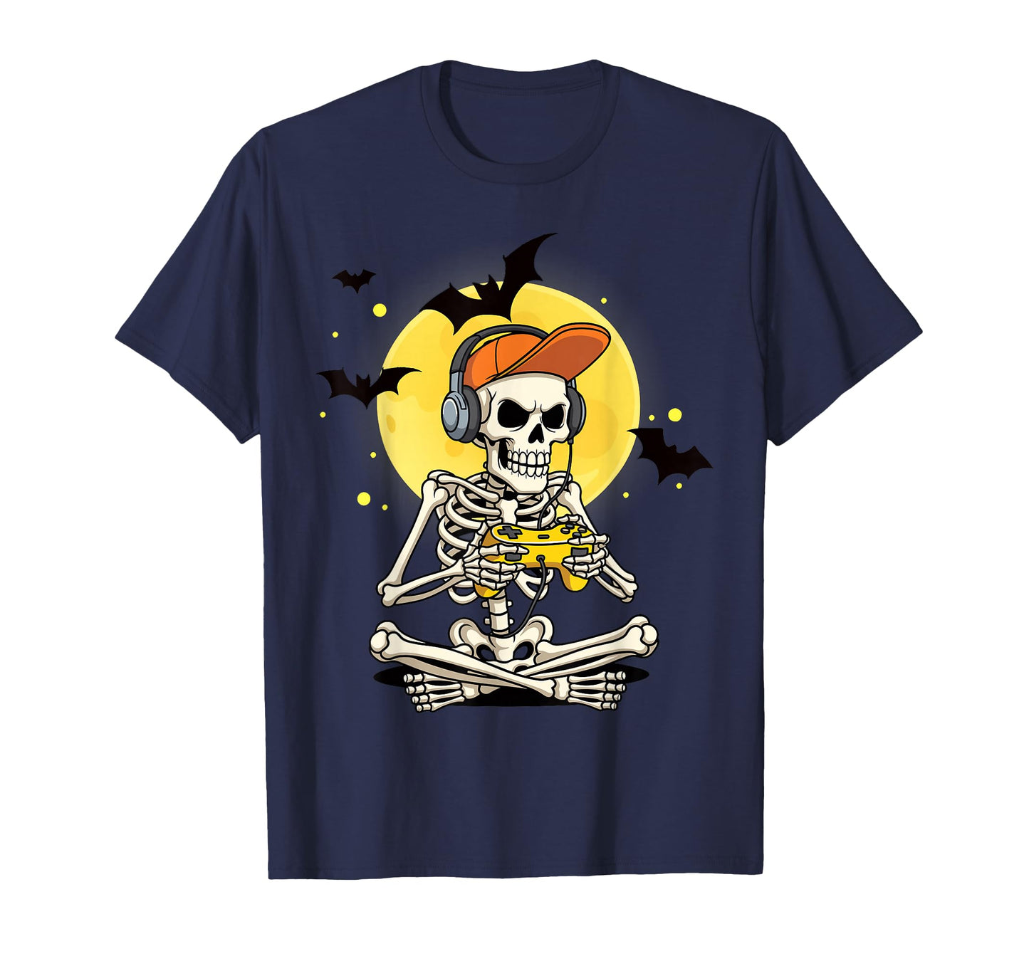 Funny Skeleton Video Game Halloween Gaming Gamer Boys Men T-Shirt