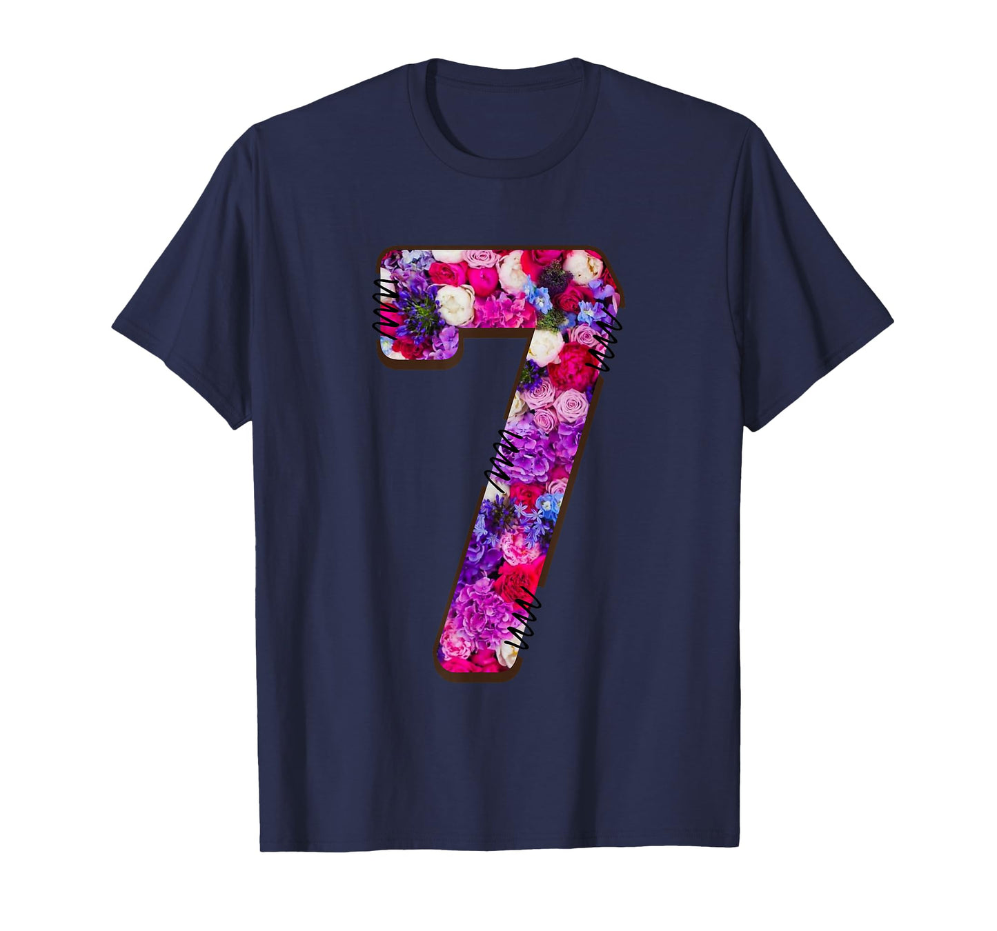 Seven Blossoms Floral Number Seven T-Shirt